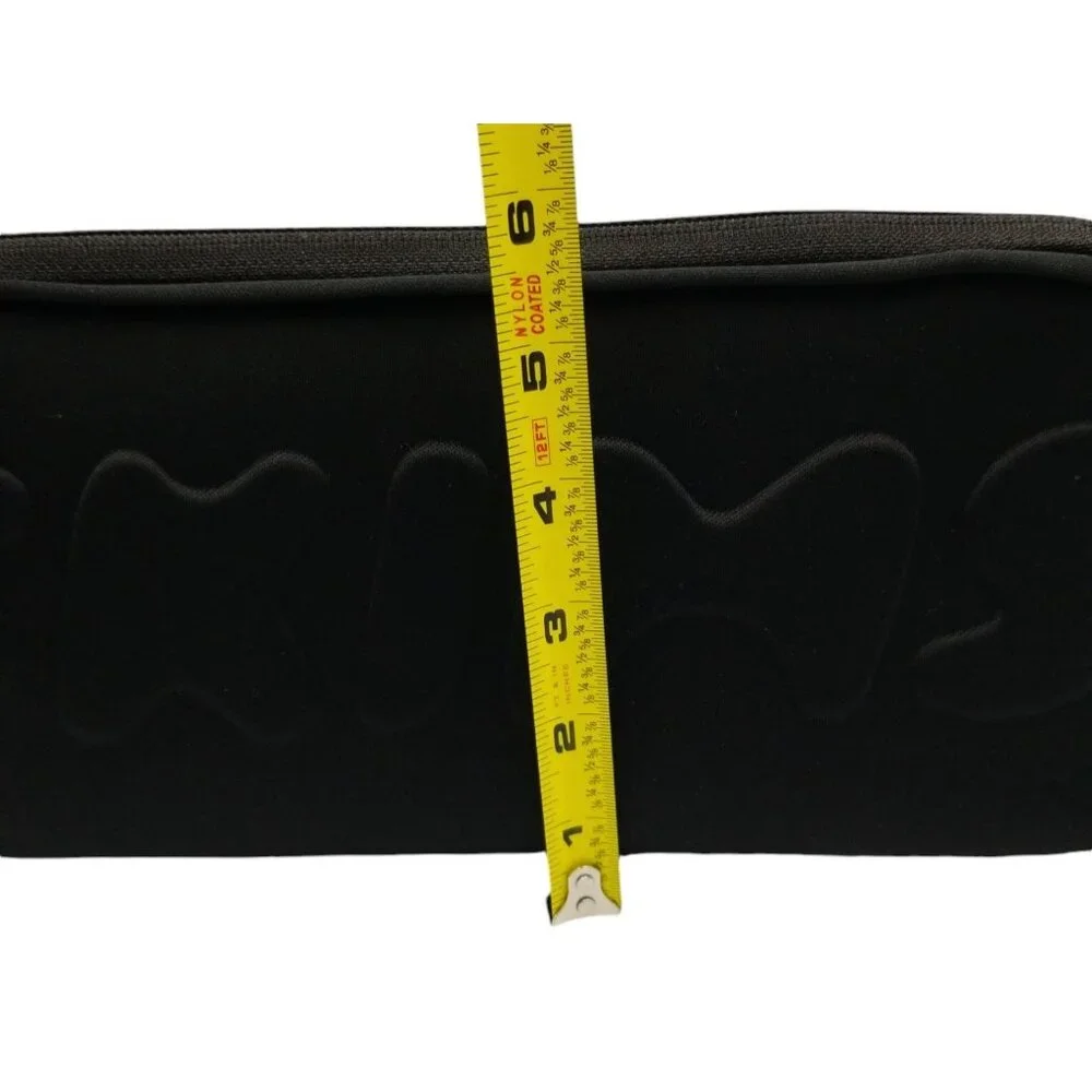 SKIMS Onyx Black Neoprene Medium Travel Cosmetic Pouch With Zipper Closure
